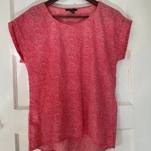 Red patterned blouse